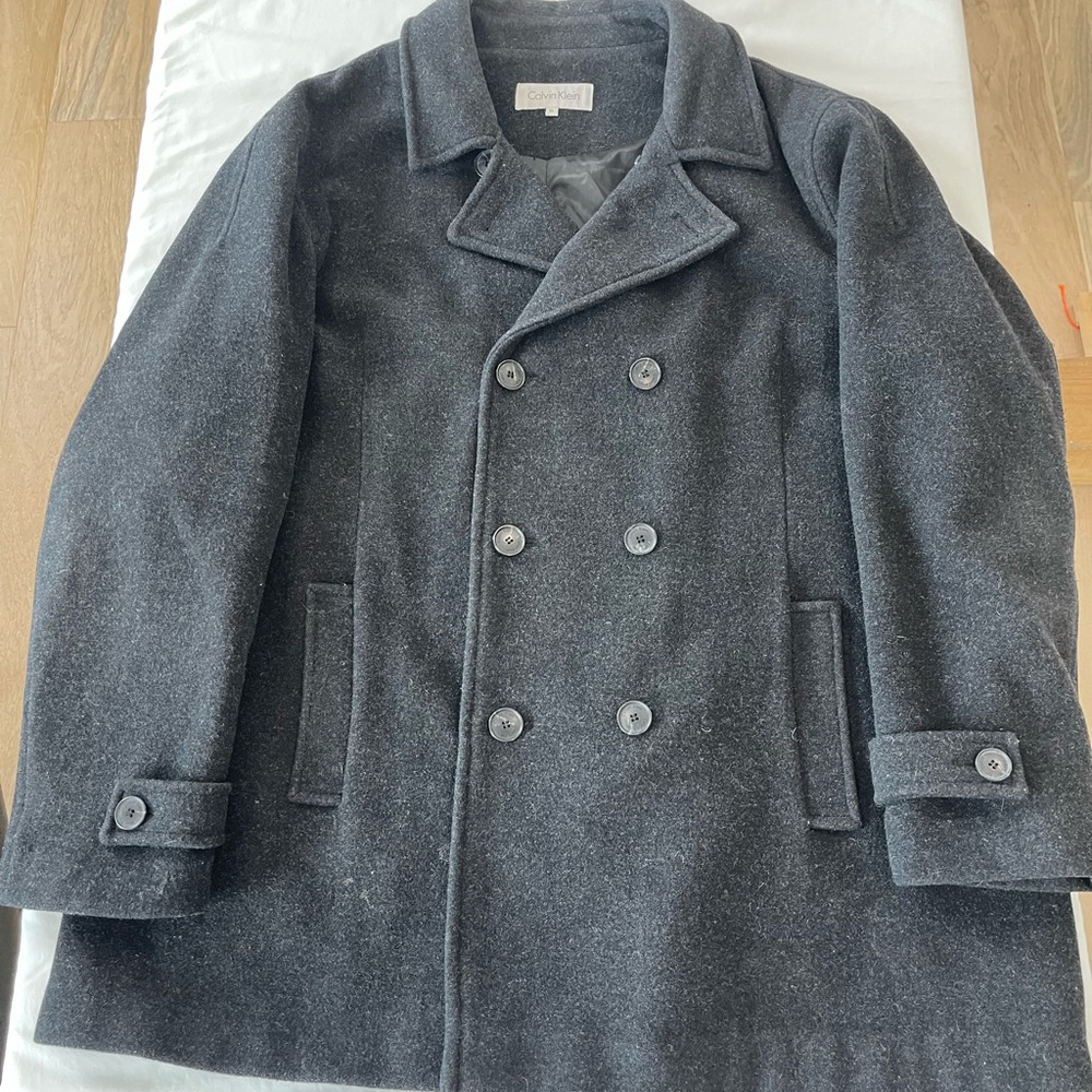 Calvin Klein Charcoal Pea Coat - Picture 3 of 11